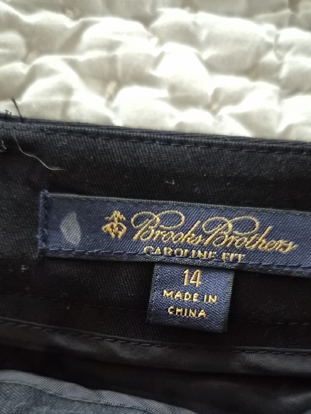 Brooks Brothers Black Caroline Fit Pants with Gold Logo Threading